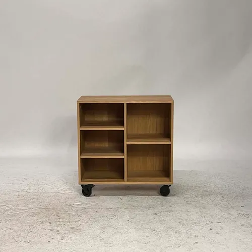 Oak Laminate Shelving Unit on Casters - CG2935