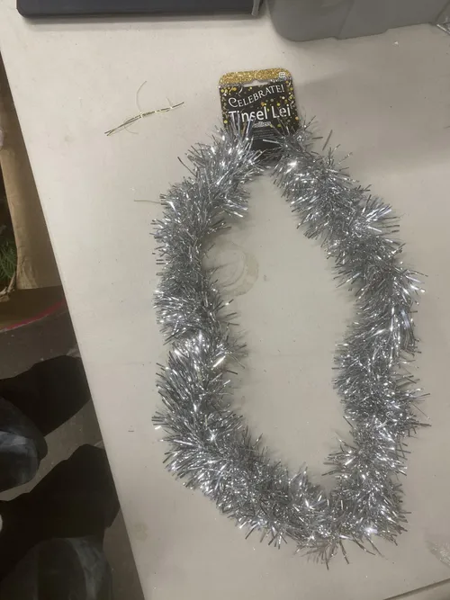 Silver Tinsel Lei