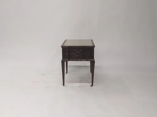 Weiman Wood Side Table on Casters with Inlay