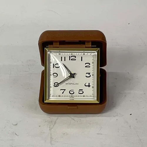 Brown Fold Up & Wind Up Alarm Clock - A777