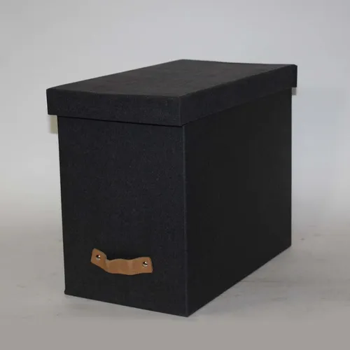 Black File Box with Lid & Handle - OF275