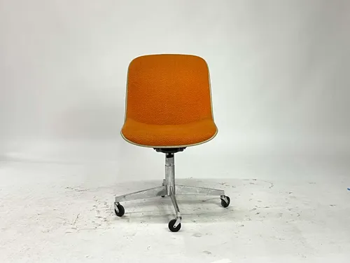 Orange Mid-Century Modern Pollock Style Office Chair