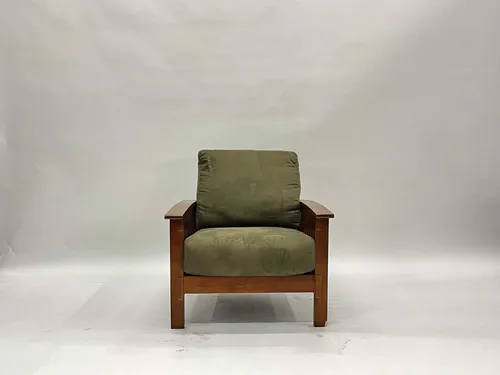 Olive Green Suede Morris Armchair