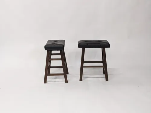 Black Leather Counter Stool