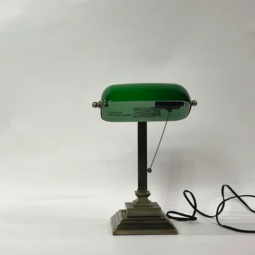 Traditional Green & Brass Bankers Lamp - LI40