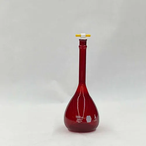 Kimax 1000mL Red Volumetric Flask - MOMD21