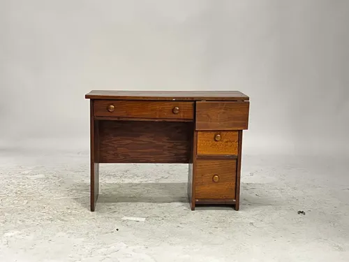 Vintage Wood Child's Desk with Drop-Leaf & Drawers