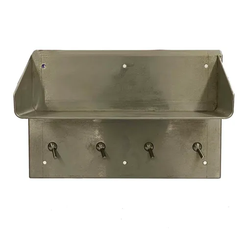 Stainless Steel Shelf with Coat Hooks - MOMD7