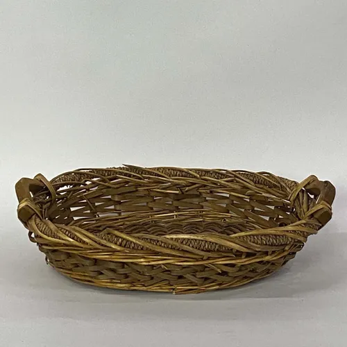 Brown Braided Branch Woven Tray - BSKT19
