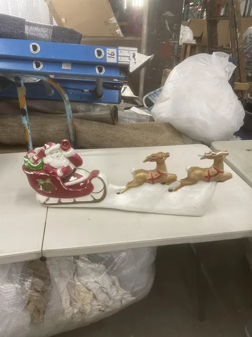 Vintage Santa and Reindeer