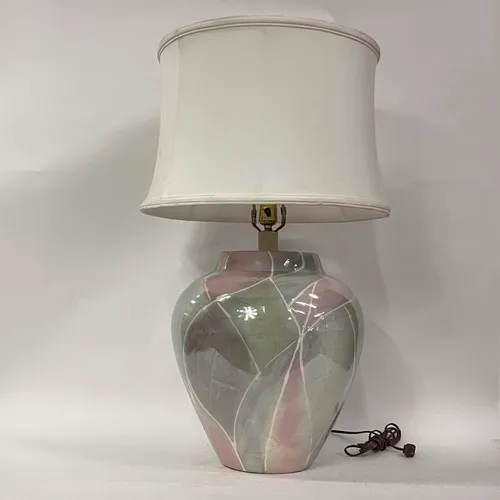 Vintage Pastel Ceramic Table Lamp with White Shade - LI224