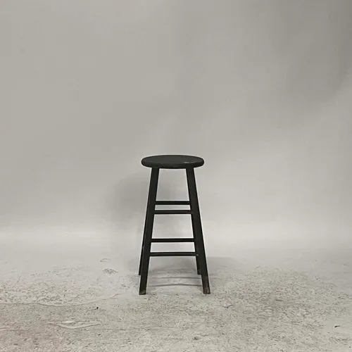 Dark Gray Painted Wood Bar Stool - SE2985