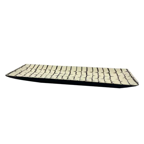 Narrow Black & White Pattern Tray - TR462