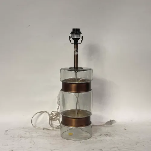 Clear Glass & Copper Band Table Lamp - LI558