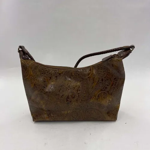 Paisley Brown Leather Hand Bag - A903