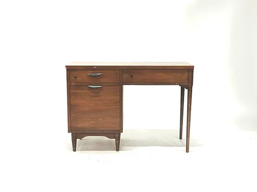Walnut Mid-Century Modern 3-Drawer Desk