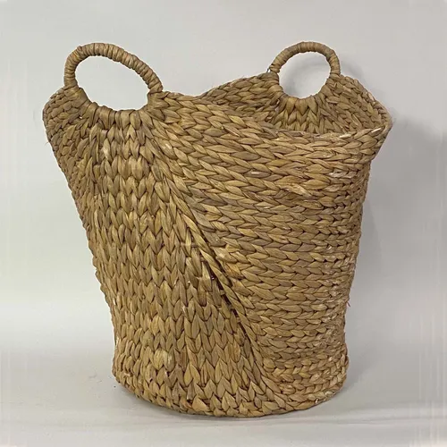 Modern Braided Basket With Round Handles - BSKT39
