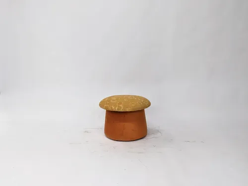 Vintage Orange & Gold Mushroom Stool