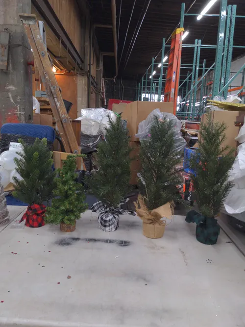 Faux Tabletop Christmas Trees- Set of 5