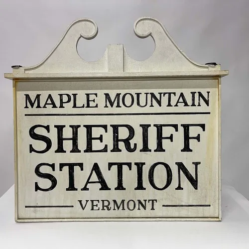 Vintage Maple Mountain Sheriff Station Sign - DEB376