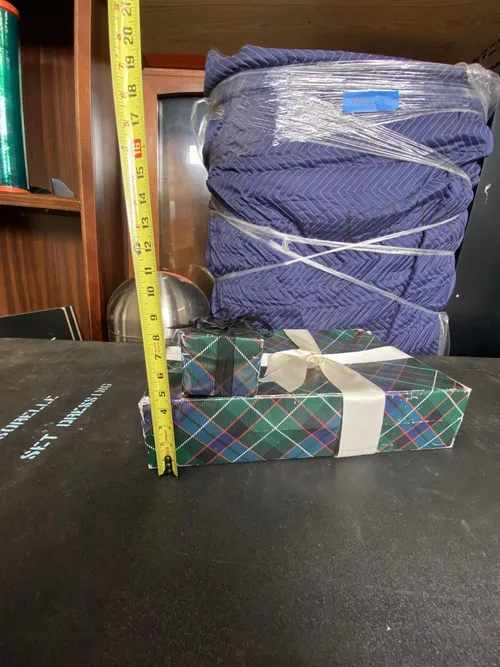 Green Plaid Wrapped Presents- Set of 2