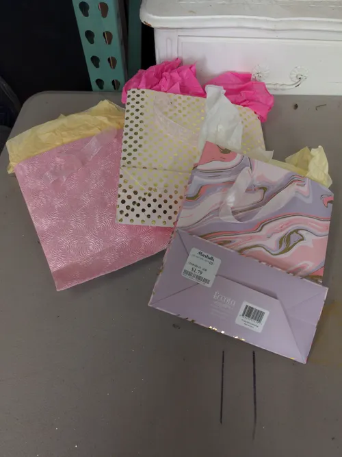 Assorted Pink Purple and Gold Gift Bags- Set of 3