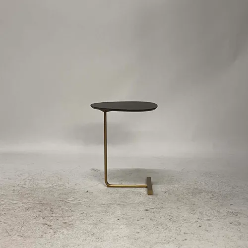 Modern Brass & Walnut Cantilever Side Table - TA2931