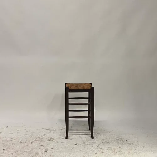 Wood & Woven Wicker Square Bar Stool - SE22894