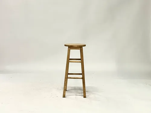 Round Pine Bar Stool