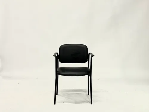 Black Upholstered Plastic Armchair