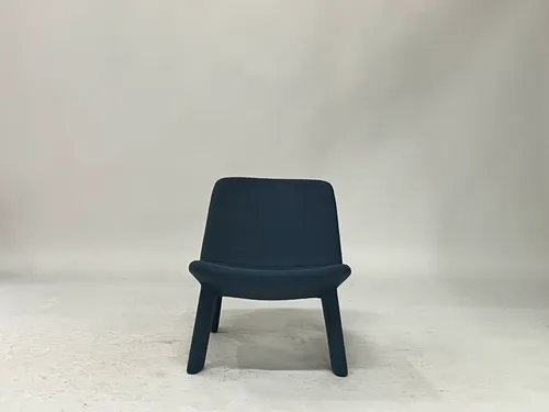 Marine Blue Felt Upholstered Neat Lounge Chair