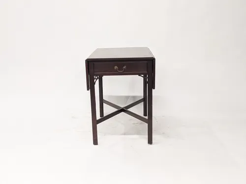 Antique Mahogany 2-Drawer Drop Leaf End Table