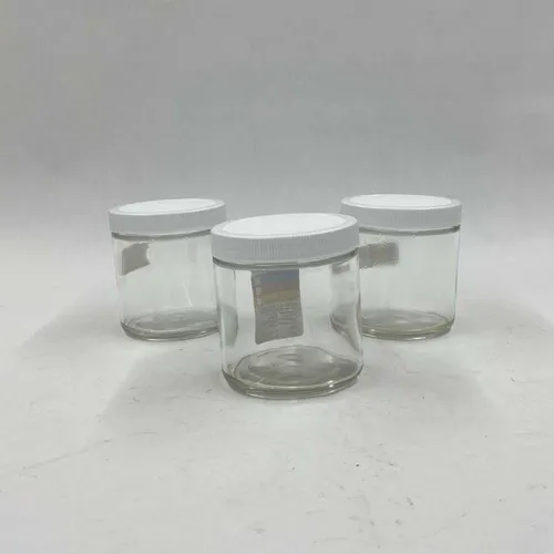 Glass Jar with White Plastic Lid - MOMD41