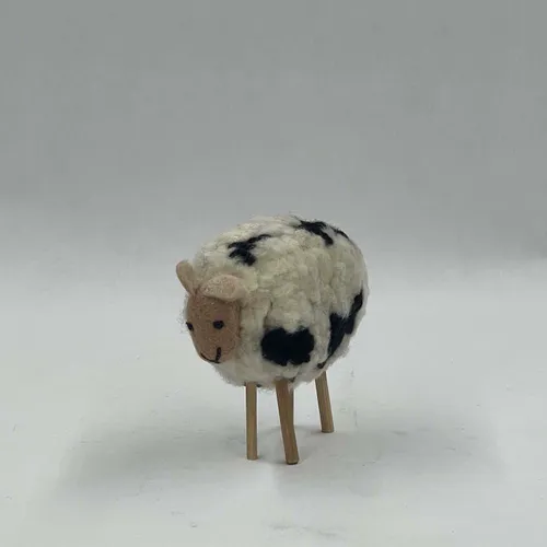 Stuffed Animal Sheep With Wood Legs - MOB154