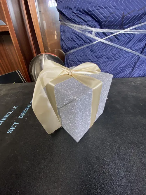 Silver Glitter Wrapped Present