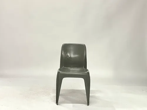 Gray Plastic Stacking Side Chair