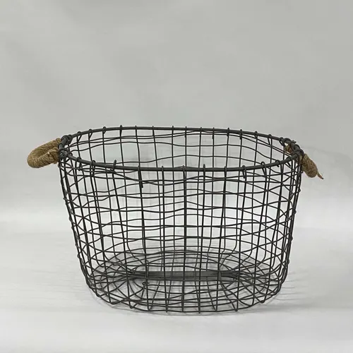 Oval Wire Basket With Rope Handles - BSKT2