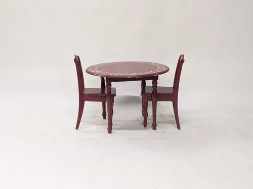 Childrens Traditional Red & Gold Dining Table Set