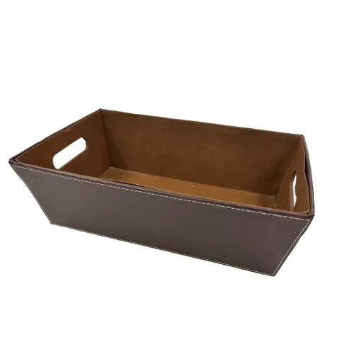 Deep Brown Leather Tray - TR384
