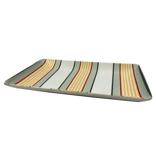 Green, Yellow, & Red Stripe Tray - TR452