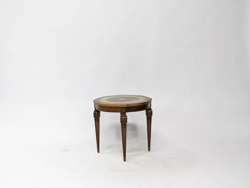 Antique French Walnut & Gold End Table