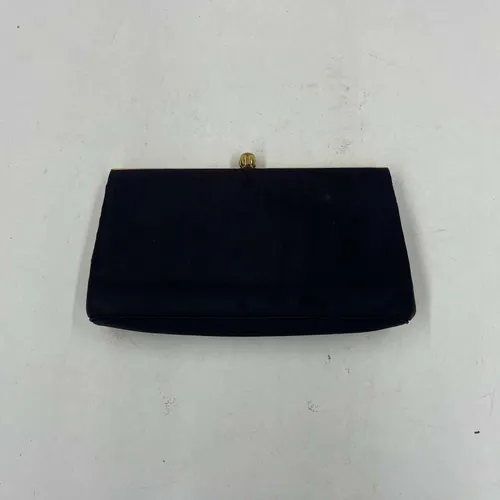 Navy Coblentzed Clutch with Gold Trim - A932