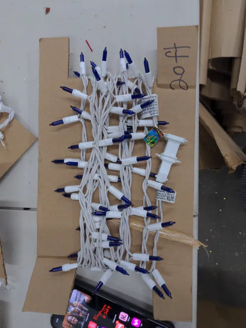 20' White Wire Blue String Lights