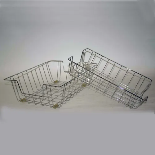 Polished Wire Metal Basket Letter Tray Set - OF269