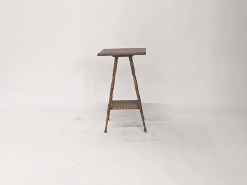 Antique Bamboo 2-Tier Side Table