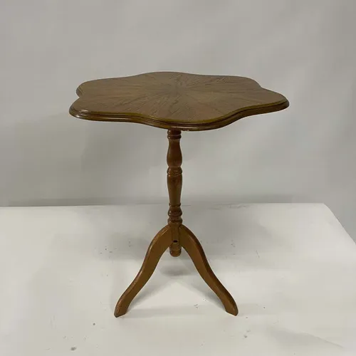 Wood Floral Top Side Table - TAB322