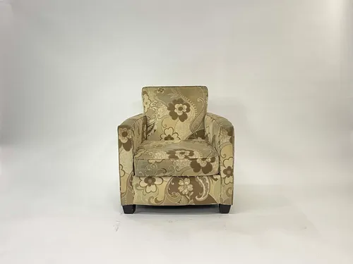 Brown Psychedellic Floral Lounge Chair