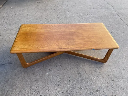 Mid Century Modern Coffee Table with X Base