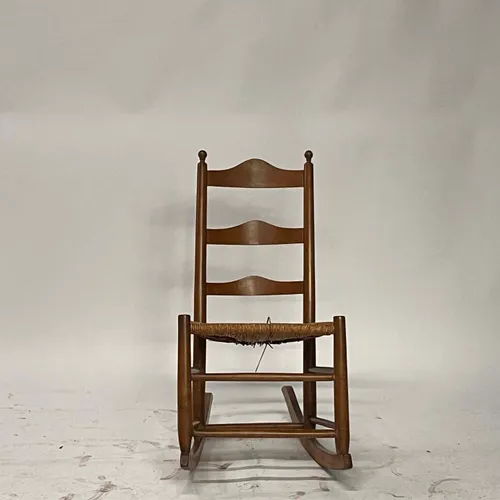 Wood Rocking Chair with Woven Seat - SE22238