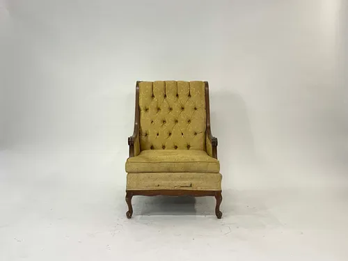 Tufted Mustard Yellow Empire Armchair